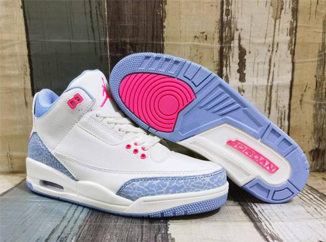 Men's Running weapon Air Jordan 3 White/Blue Shoes 0135